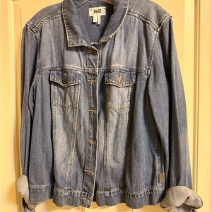 PAIGE Blue Washed Denim Jean Jacket